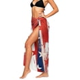 thumbnail image 5 of SPZTXS Womens Vintage USA Star Stripe Print Wrap Sarong Cover Up Summer Beach Swim Cover Up Sun Protection Wrap Shawl, 5 of 6