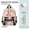 thumbnail image 5 of Mushroom and Character Pink Pattern Cute School Backpack Bag for School with Padded Back and Adjustable Shoulder Straps 15.25"x11.5"x5.25", 5 of 5