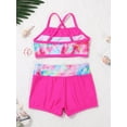 thumbnail image 7 of YONGHS Kids Girls Ballet Sequins Mermaid Tank Crop Top Shorts Set Tankini Swimwear 4-14, 7 of 7