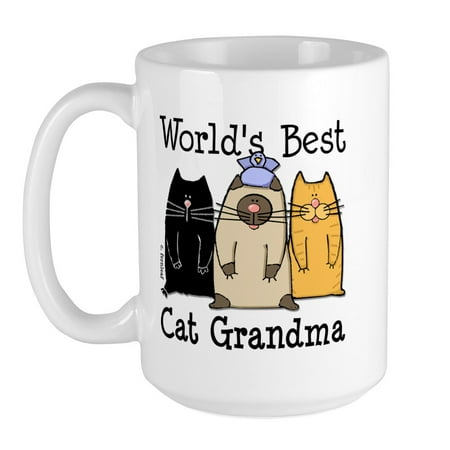 

CafePress - World s Best Cat Grandma Large Mug - 15 oz Ceramic Large Mug