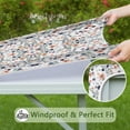 thumbnail image 6 of Colorful boho floral design table cover with fitted edges, perfect for indoor outdoor dining and entertainment, 6 of 6