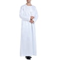 thumbnail image 5 of Christmas Clearance! Ohufall Thobe,Robe for Men, Muslim Robe Arab Middle Robe Pattern Ear Long Sleeve Standing Neck Fashion Casual Robe Muslim Clothes for Men Clearance, 5 of 9