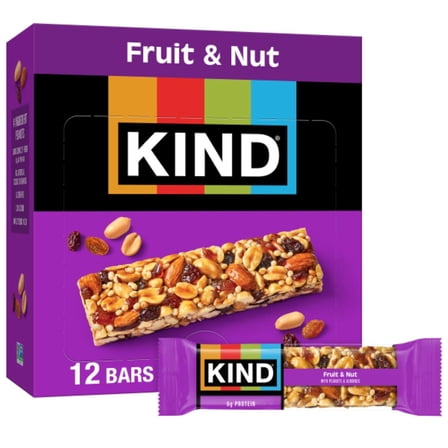 KIND Fruit & Nut Bars – 12ct, 1.4 oz Each (16.8 oz Total), 6g Protein, Gluten-Free Mixed Nuts & Dried Fruit Snack Bars