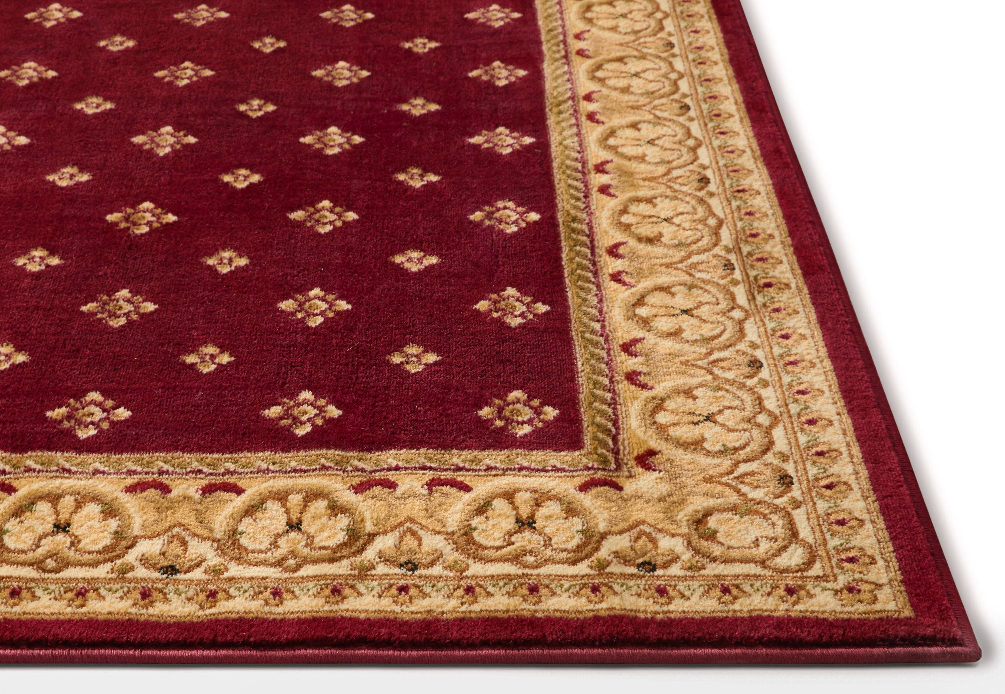 Noble Palace Red French European Formal Traditional Area Rug 5x7 Easy to Clean Stain Fade Resistant Shed Free Modern Contemporary Floral Transitional Soft Living Dining Room Rug 5'3 x 7'3 