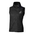 thumbnail image 2 of Women's Cutter & Buck  Heather Charcoal ETSU Buccaneers Vault Mainsail Sweater-Knit Full-Zip Asymmetrical Vest, 2 of 3