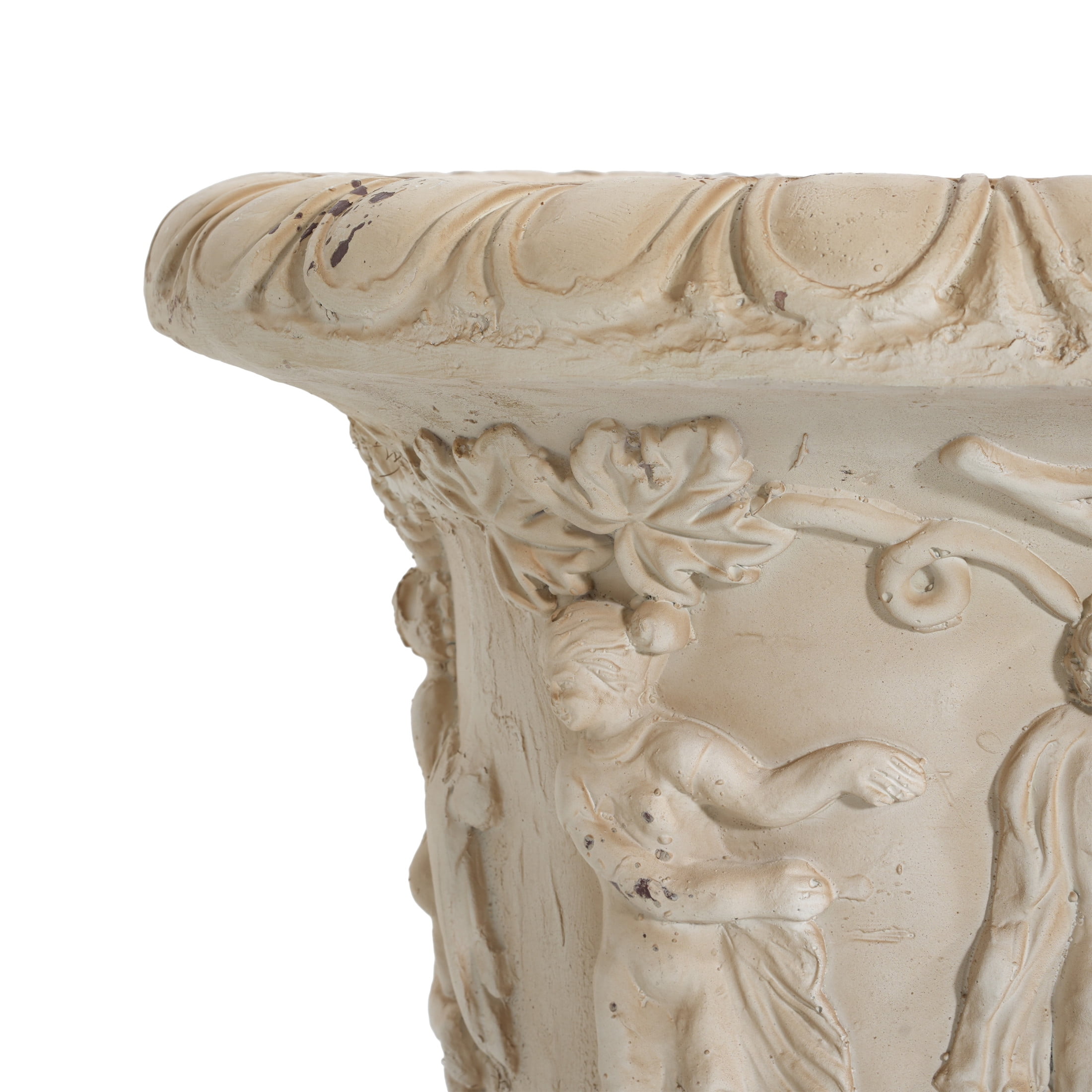 Christopher Knight Home 27" MGO Vintage Garden Urn Planter, Large Outdoor Decorative Pot, Antique White