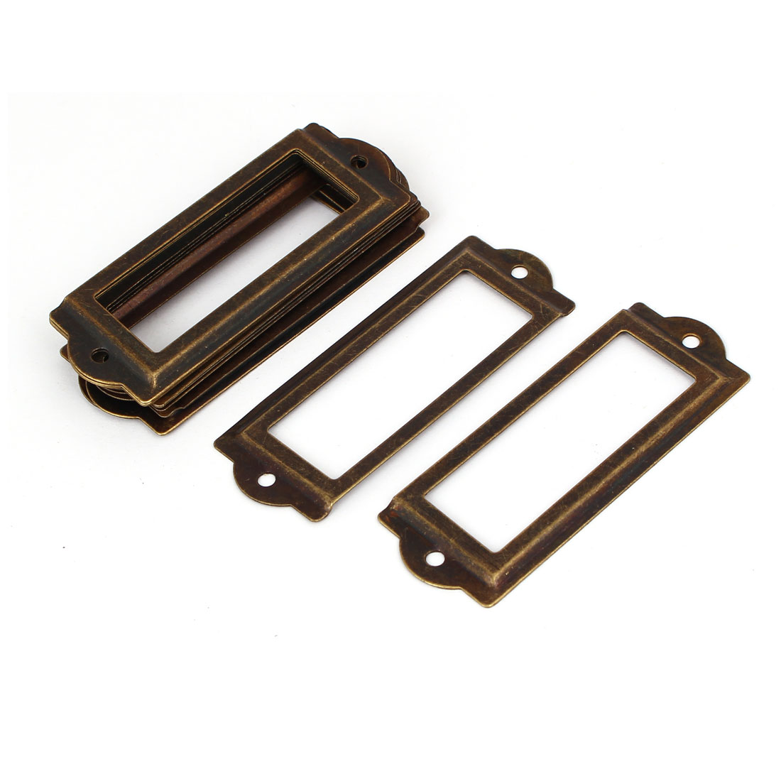 Library File Drawer Tag Lable Holder Pull Handle Bronze Tone 83mm