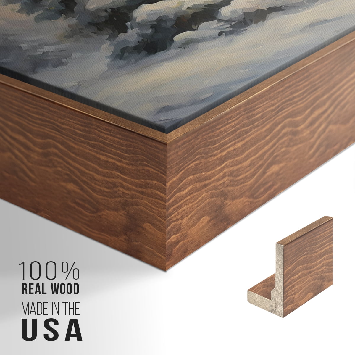 Vintage Landscape-CCIII By Wexford Home Framed in Walnut Wood Gallery Wrapped Canvas 17 in. x 25 in.