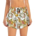 thumbnail image 4 of Lsque Ducks and Flowers Printed Women's Running Shorts with Liner Pockets,Elastic Quick Dry Workout Athletic Gym Yoga Shorts,Womens High Waist Shorts-Large, 4 of 9