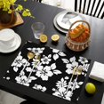 thumbnail image 4 of Pioneer Flower Floral Print Pattern Summer Placemats Table Placemats Set Of 4-Linen Kitchen Washable Placemats Table Mats 12x18 Inch Non-Slip Heat Resistant, 4 of 5
