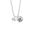 thumbnail image 2 of Delight Jewelry Silvertone Half Marathon - 13.1 with Pink Crystal Silvertone Script Initial Disc - R - Charm Necklace, 20"+3", 2 of 4