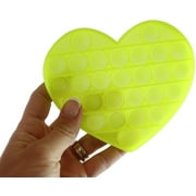1 RANOM SHAPE Neon Basic Shapes Bubble Pop Game - Silicone Push Poke Bubble Wrap Fidget Toy - Press Bubbles to Pop the Bubbles Down Then Flip it over and Do it Again - Sensory Stress Toy OT