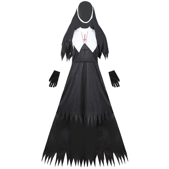 1 pieza de ropa de monja de Halloween disfraz de adulto fiesta de miedo uniforme de fiesta Prop