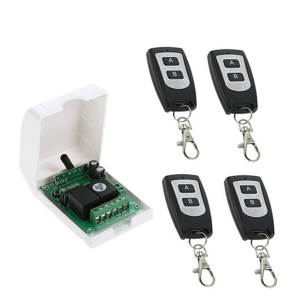 Smart Home 433Mhz RF DC 2CH Learning Code Wireless Remote Control Switch Relay Receiver Universal Remote Switch System and Long 50M RF Remote Controls 1527