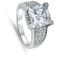 thumbnail image 4 of CHOOSE YOUR COLOR White CZ Solitaire Micro Pave Ring .925 Sterling Silver Band Female Size 10, 4 of 4
