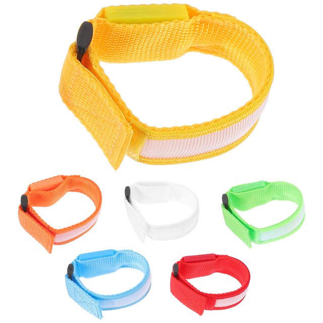 Miangastore Glowing Bracelets Blue Nylon 6Pcs 8.1In Round Adjustable Luminous Wristband