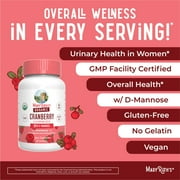 MaryRuth's Cranberry D-Mannose Gummies USDA Organic 500mg Cranberry Extract Urinary Health Vegan Adults Ages 18+, 60 Count