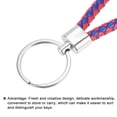 thumbnail image 3 of Uxcell Keyring Woven Lanyard Straps Braided Leather Keychain, Red Blue 2 Pack, 3 of 5