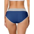 thumbnail image 3 of Unique Bargains Women's Plus Size 5 Packs Brief Stretchy Underwear Gray, Blue, All Black 1X, 3 of 6