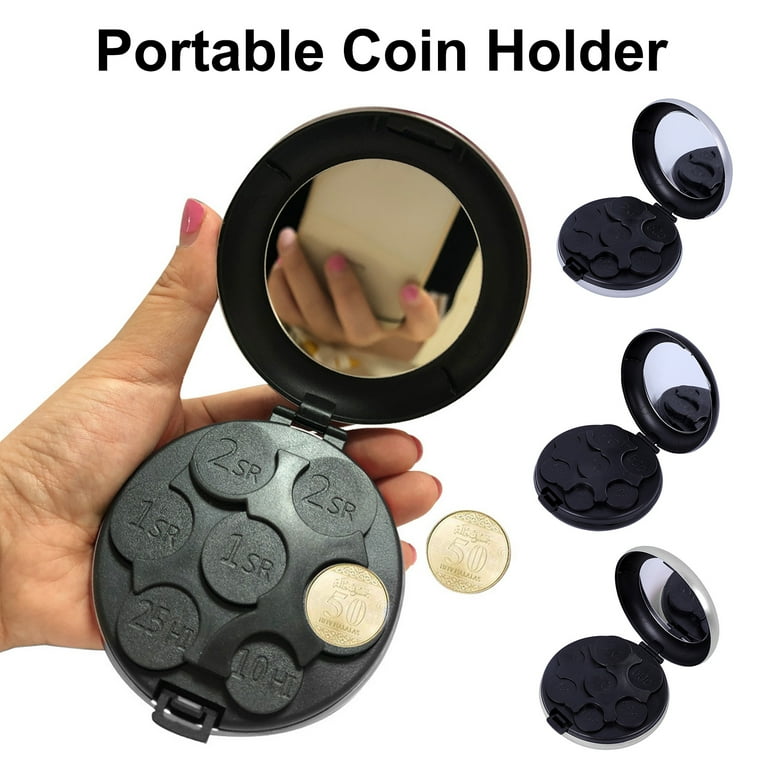 Warkul Compact Coin Holder Round Compartment Lightweight Warkul Compact Coin Holder Round Compartment Lightweight