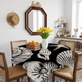 thumbnail image 3 of Black Starfish Coastal Table Cloth Waterproof Tablecloths, Shell Coral Summer Beach Nautical Ocean Tablecloth Dining Table Cover for Kitchen Party Tabletop Outdoor, Square Tablecloth 60x60 Inch, 3 of 9