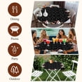 thumbnail image 7 of Black Christmas Round Tablecloth, Fitted Table Cover with Elastic for 36"-44" Round Tables, Cute Snowman Elk Xmas Tree Winter Snowflakes Table Cloth Outdoor Dinning Party Waterproof Tablecloths, 7 of 7