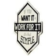 Work For It Rustic Embossed Metal Sign