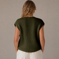 thumbnail image 6 of Sewkxo Womens Crochet Chunky Knit Top Sleeveless Cardigan Casual Button Down Crochet Sweater Vest Tops with Pockets,Army Green L, 6 of 6