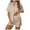 Beige, variant on XIYON Pajama Set For Women Fashion Solid Color Lapel Short Sleeve Shorts Casual And Comfortable Home Wear Set Loungewear Sleepwear