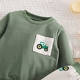 thumbnail image 6 of TOWED22 Baby Toddler Boy Fall Winter Outfit Cartoon Embroidery Tops and Plaid Pants Set 2pcs Toddler Boy Spring Fall Winter Clothes Outfits Clothing(Green,12-18 M), 6 of 7
