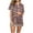 Brown, variant on Women's Soft Cotton Printed Sleeves Short Sleeves Set Sleepwear Loungewear Short Sleeve Top Short Homewear S-2XL