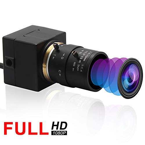 Webcamera_usb Objectif Varifocal Usb Caméra Zoom Optique 4X Webcam, Caméra Web Varifocal 2.8-12mm Ajustable avec CMOS OV2710, Mise au Point Réglable 108030fps Raspberry Pi Web Cam