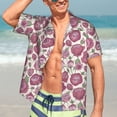 thumbnail image 5 of Lsque Rose Flowers pattern Hawaiian Shirt for Men, Unisex Summer Beach Casual Short Sleeve Button Down Shirts-XX-Large, 5 of 9