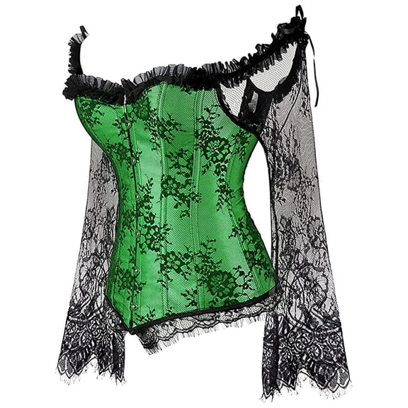 Women's Breathable Fashion Holiday Clubwear Corset Bustiers Top Green XXS