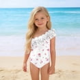 thumbnail image 5 of Fesfesfes Toddler Baby Children Girls One Piece Swimsuit Skinny Monokini Swimwear Beach Wear Bathing Suit Cute Printed One Shoulder Swimsuit, 5 of 9
