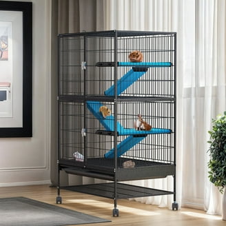 MidWest Ferret Nationブラック メタルケージ 2段棚付き Amazon.com: MidWest Homes for Pets Ferret Nation Double Unit