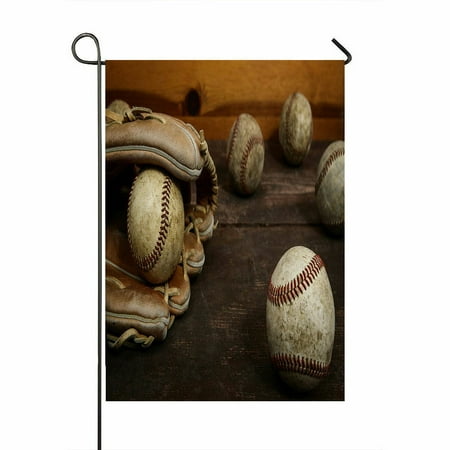ABPHQTO Old Vintage Baseball Shallow Focus Home Outdoor Garden Flag House Banner Size 28x40 Inch