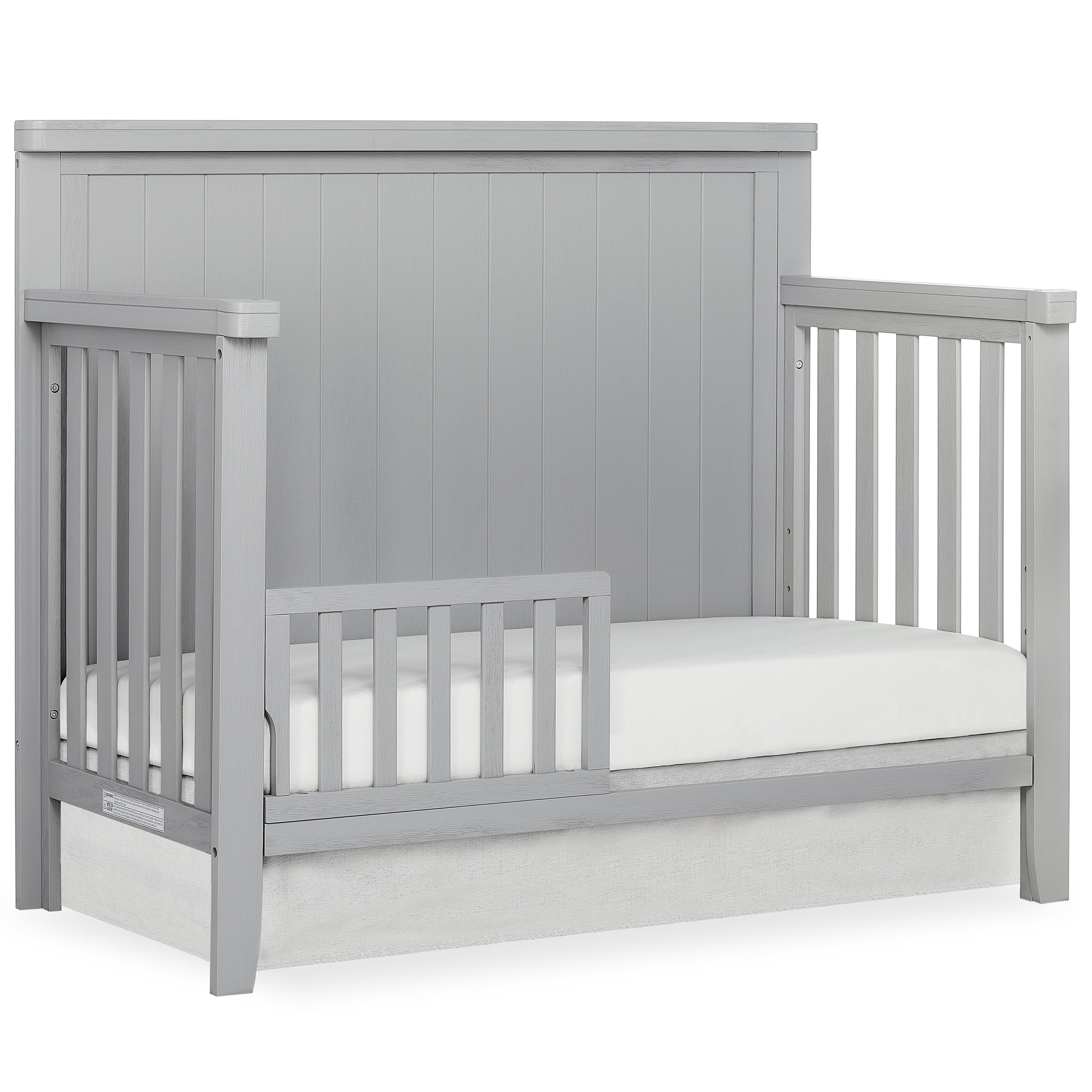 Dream On Me Convertible Crib Toddler Guard Rail In Metallic Grey