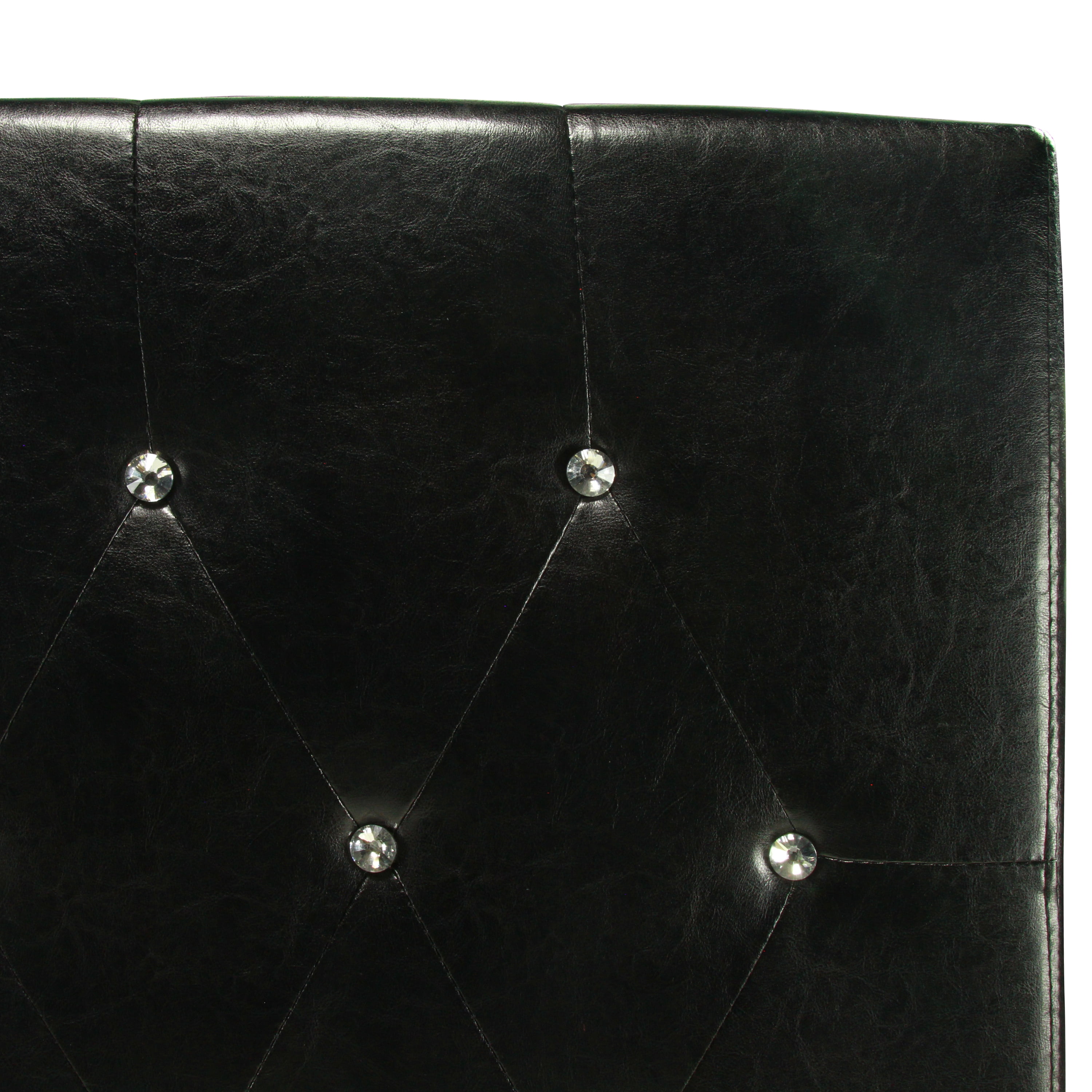 Furniture of America Manizales Tufted Faux Leather Black Twin Kids Headboard