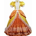thumbnail image 4 of Women’s Princess Peach Elegant Orange Dress Adult Party Outfit, 4 of 5