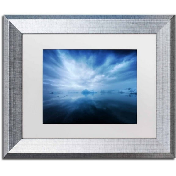 Trademark Fine Art 'Jokulsarlon' Canvas Art by Philippe Sainte-Laudy, White Matte, Silver Frame