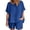 short sets 17#Blue, variant on Short Sets Women 2 Piece Outfits Ladies Loose Cozy Casual Round Neck Solid Color Cotton Shorts Trendy Outdoor Activities Summer Outfit