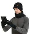 thumbnail image 3 of Njoeus 3 Piece Winter Hat Scarf & Gloves Set for Men Women, Knit Slouchy Beanie Hat & Neck Warmer & Gloves, 3 of 7