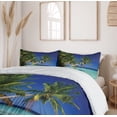 thumbnail image 6 of Ambesonne Holiday Duvet Cover Sets, Maldives Bay Resort, 2-Queen, Turquoise Navy Blue, 6 of 7