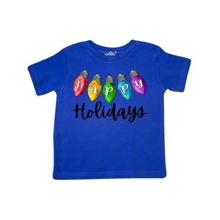 

Inktastic Happy Holidays Rainbow Christmas Lights Gift Toddler Boy or Toddler Girl T-Shirt