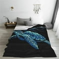thumbnail image 5 of Zufioo Ocean Turtle Fleece Blanket Queen Size,Plush Bed Blanket,Ultra Soft Throw Blanket,Plush Fuzzy Cozy Blanket Perfect for Bed,Couch-50"x40", 5 of 7