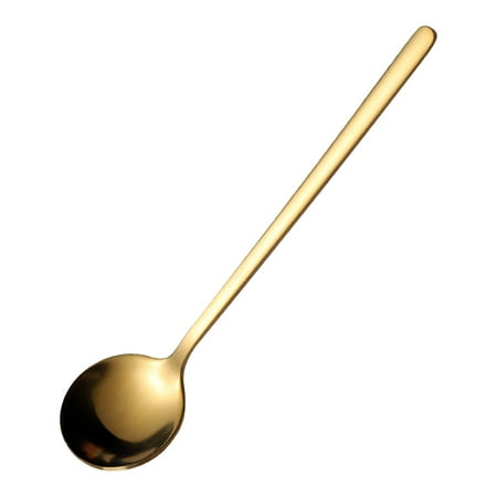 

BNisBM Stainless Steel Spoon Tableware Small Round Spoon Coffee Stirring Spoon Titanium Gold Small Round Spoon Small Spoon Breakthrough