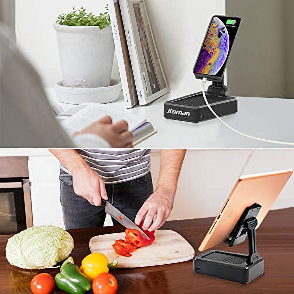 Cell Phone Stand with Wireless Bluetooth Speaker and Anti-Slip Base HD Surround Sound Perfect for Home and Outdoors with Bluetooth Speaker for Desk Compatible with iPhone/ipad/Samsung Galaxy - image 3 of 3