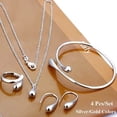 thumbnail image 2 of Yesbay 4Pcs Necklace Set Teardrop Charm Compact Alloy Teardrop Charm Earrings Set for Birthday,Silver 4pc, 2 of 7