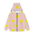 thumbnail image 4 of YunPes Girls Cat Ear Hoodies Heart Print Full Zip Hooded Jacket Cute Valentines Day Sweatshirt Cozy Fleece Coat Trendy Coat Sweaters, 4 of 4